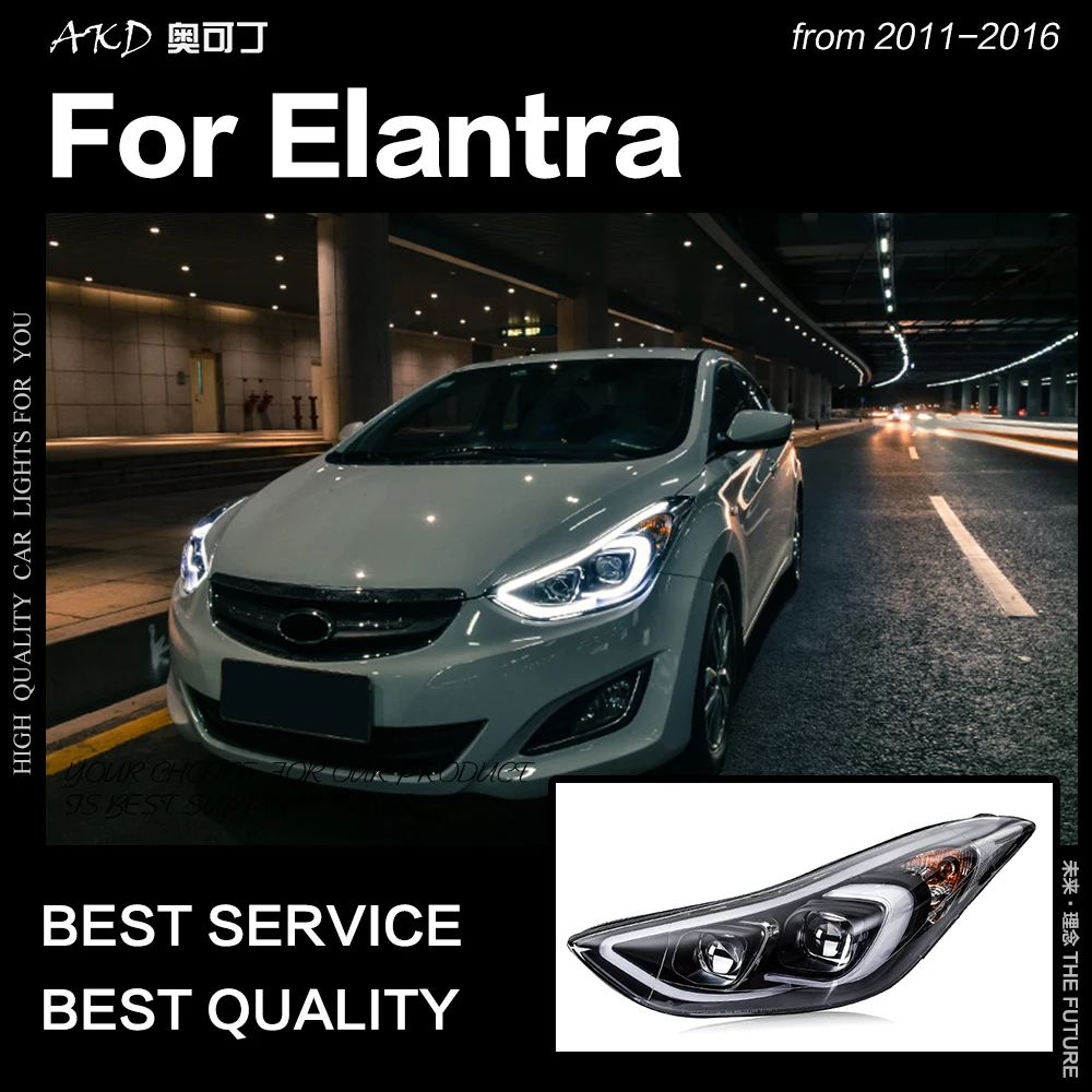 АКД стайлинга автомобилей для фары автомобиля Hyundai Elantra 2011 2016 Элантра МД фар бренд