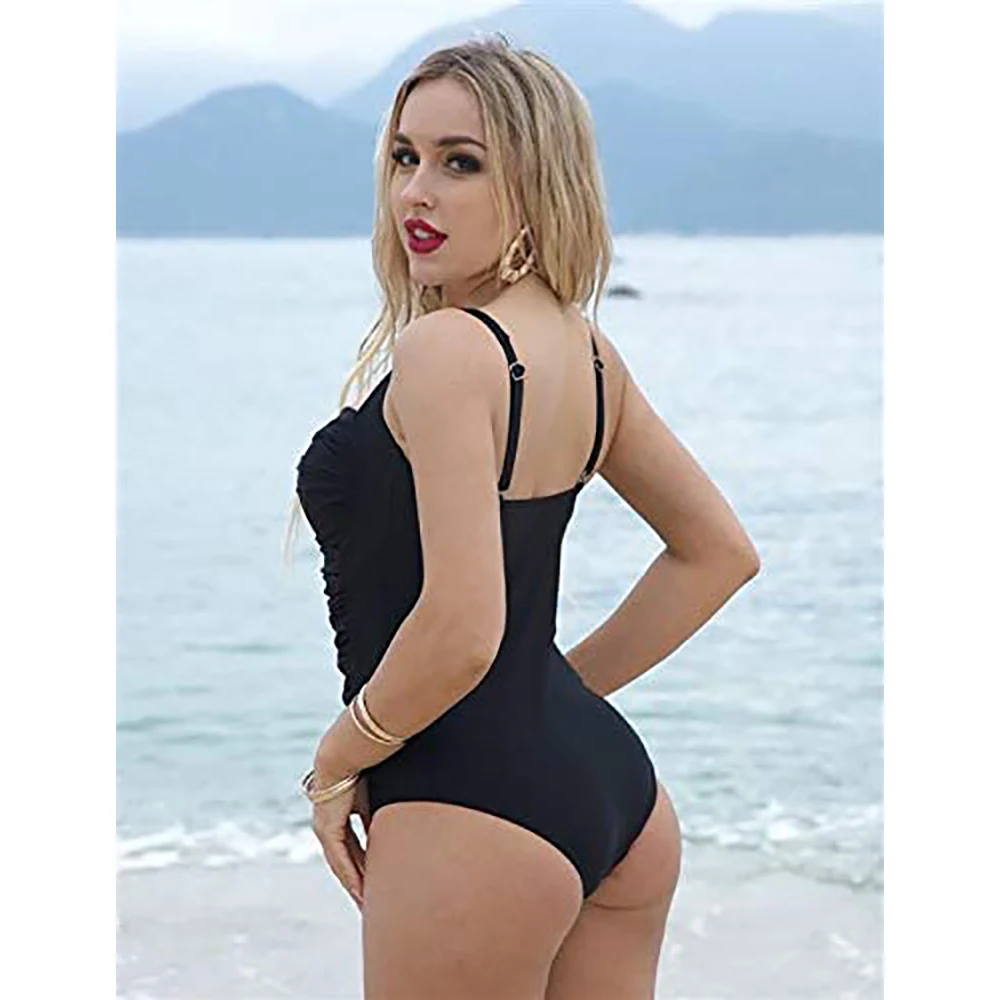 Женский слитный купальник с рюшами купальный костюм Монокини|Комбинезоны| |