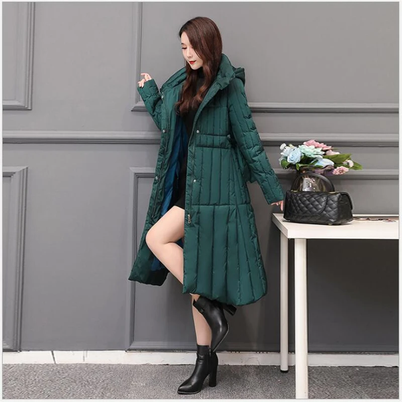 

2020 new fashion Winter Jacket Women Long Thick Warm Parka Coat Women Fashion Slim Hooded Cotton Padded Casaco Feminino R719