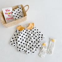 2021 autumn newborn toddler girls bodysuits cute lovely infant baby boys dots jumpsuit outfits hat casual long sleeve clothes