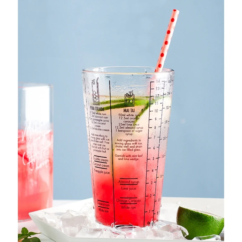 

400ML Gl with Scale Hand Shaker Shaker Cup Home Bar Bartender Cocktail Bartender Tool
