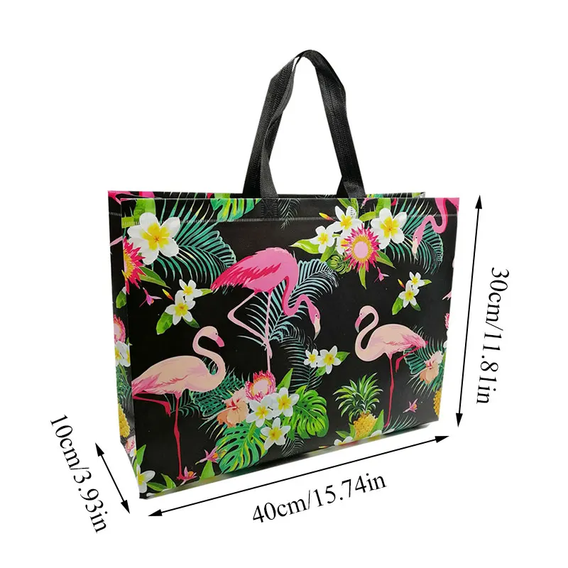 

Flamingo Bag Many Colors Polyester Foldable Recycle Shopping Bag Eco Reusable Tote Bag Cartoon Floral Fruit Vegetable Grocery