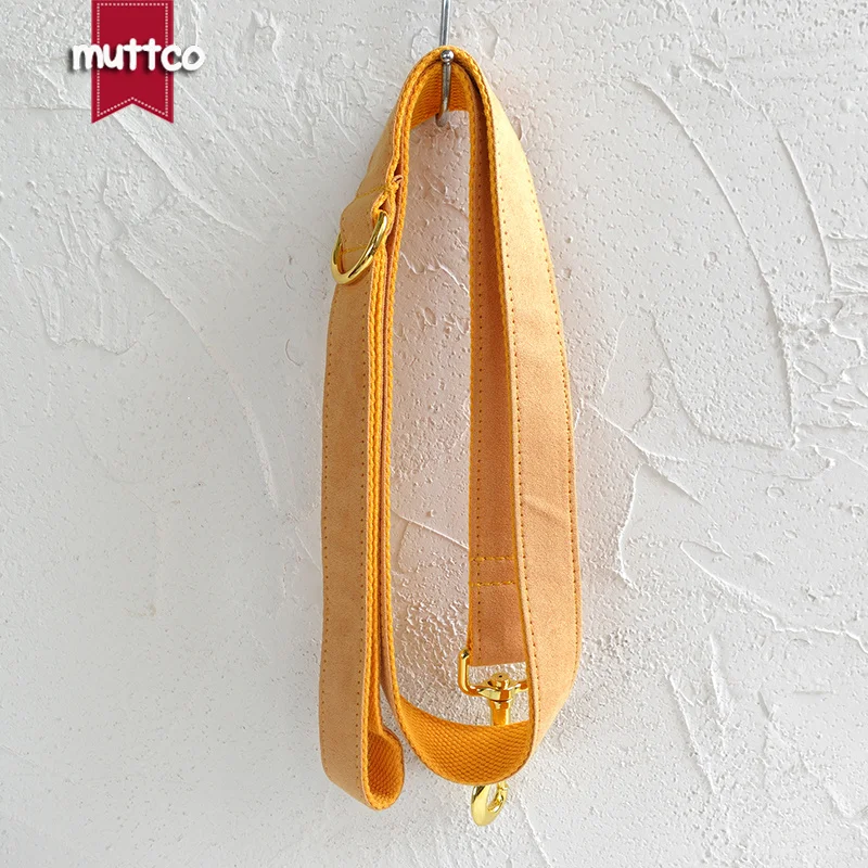 

MUTTCO handmade durable dog collar THE YELLOW customized dog leash anti-lost pet products 5 sizes UDC077B