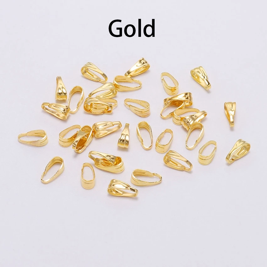 Gold 100 шт./лот, браслет, ожерелье, сделай сам, аксессуары для ювелирных изделий, амулеты, зажимы для подвески, застежка, разъемы для изготовления ювелирных изделий - Цвет: Gold