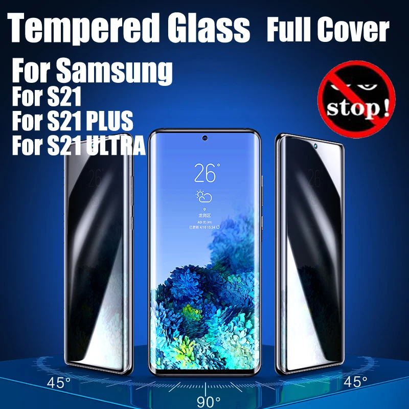 

UGI For Samsung Galaxy S21 Ultra Plus 5G Private Screen Protector Anti spy Glare Tempered Glass Protective Full Coverage Film