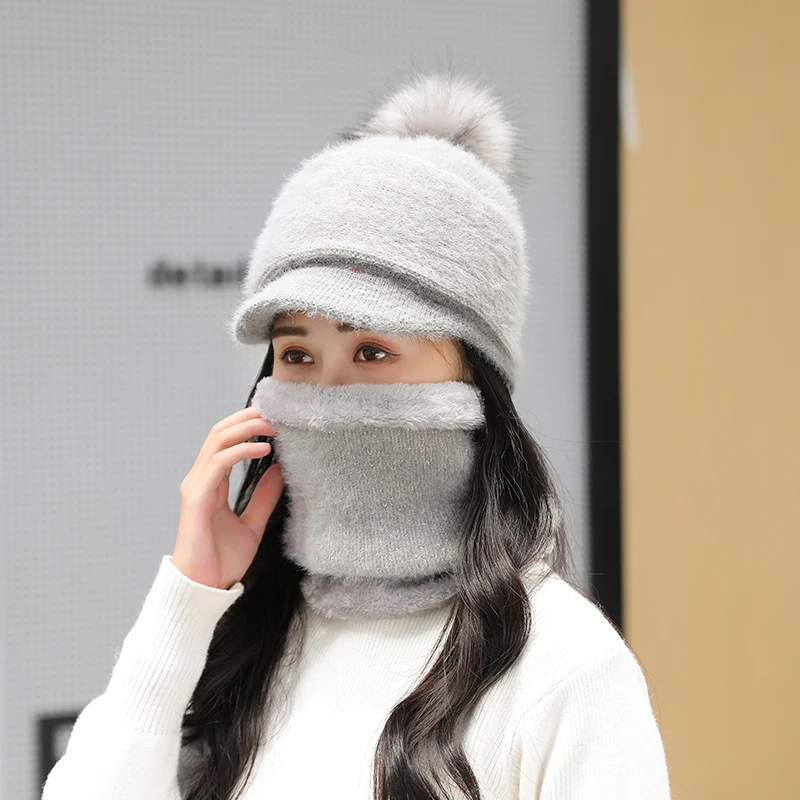 Новинка 2020 модная теплая зимняя шапка шарф женская наборы шарфов ветрозащитная