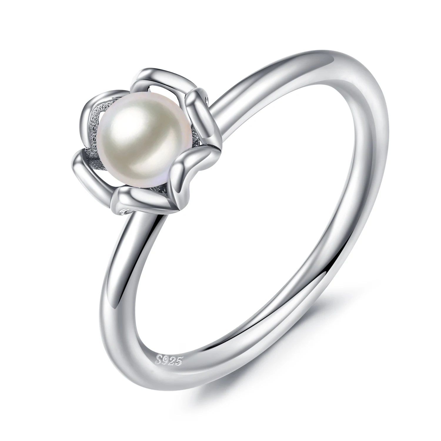 Jewelrypalace 2ct круглый форма культивированный жемчуг Solitaire цветок кольцо 925 пробы