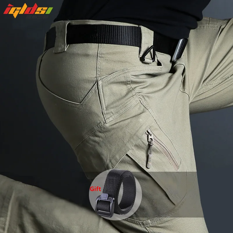 Брюки карго IX9 мужские хлопковые повседневные городские тактические штаны в