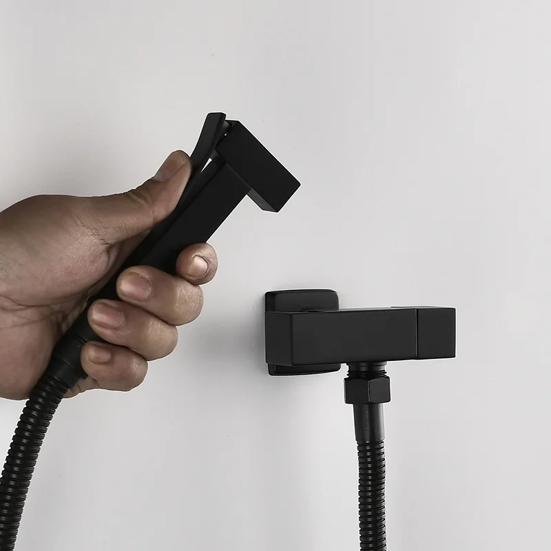 MTTUZK матовый черный медный смеситель для биде квадратный распылитель туалета