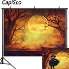 Capisco фотографический фон с деревянным полом Луна Хэллоуин лес вечерние Детские фотосессии фоны для фотостудии