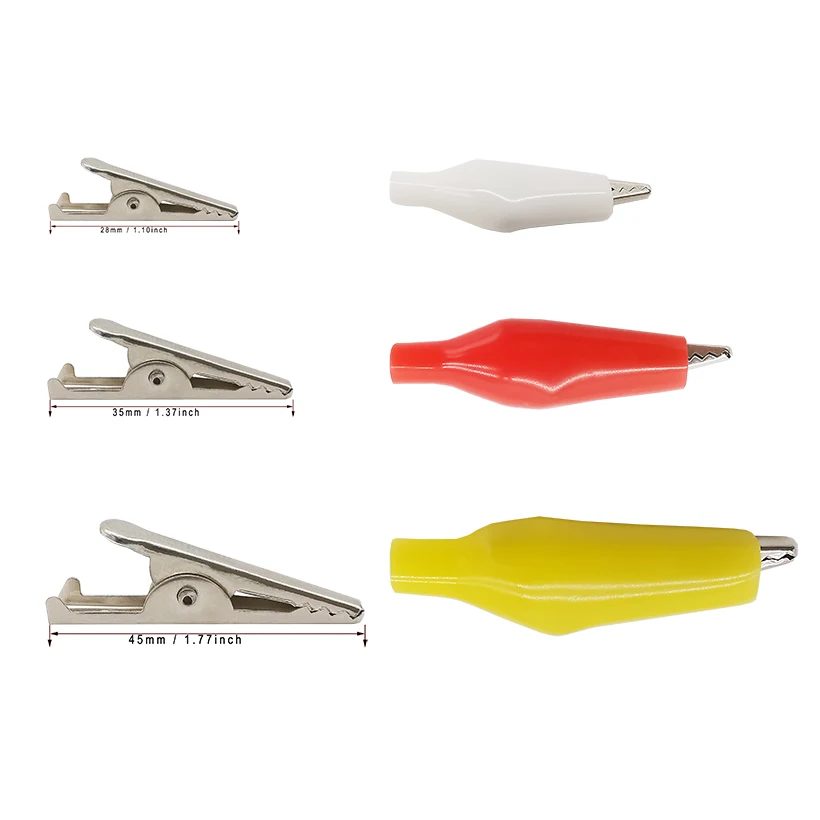 

10 шт. 28 мм 35 мм, 45 мм зажим-Крокодил Зажимы электроизмерительные приборы зонд с защитная крышка изоляции защищенный зажим «крокодил»