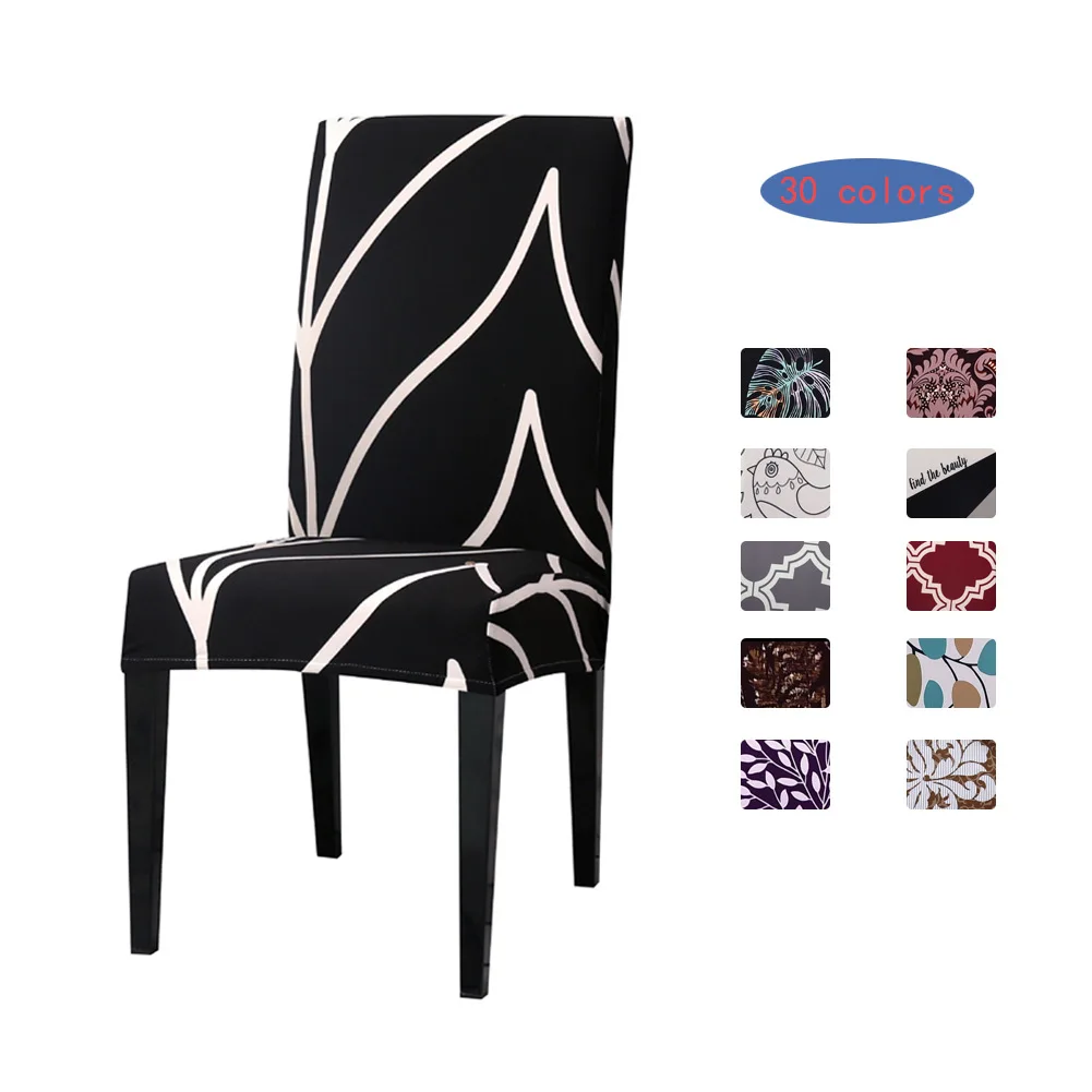 

Floral Printing Chair Covers Spandex Stretch Elastic Chair Cover For Wedding Dining Room Office Banquet