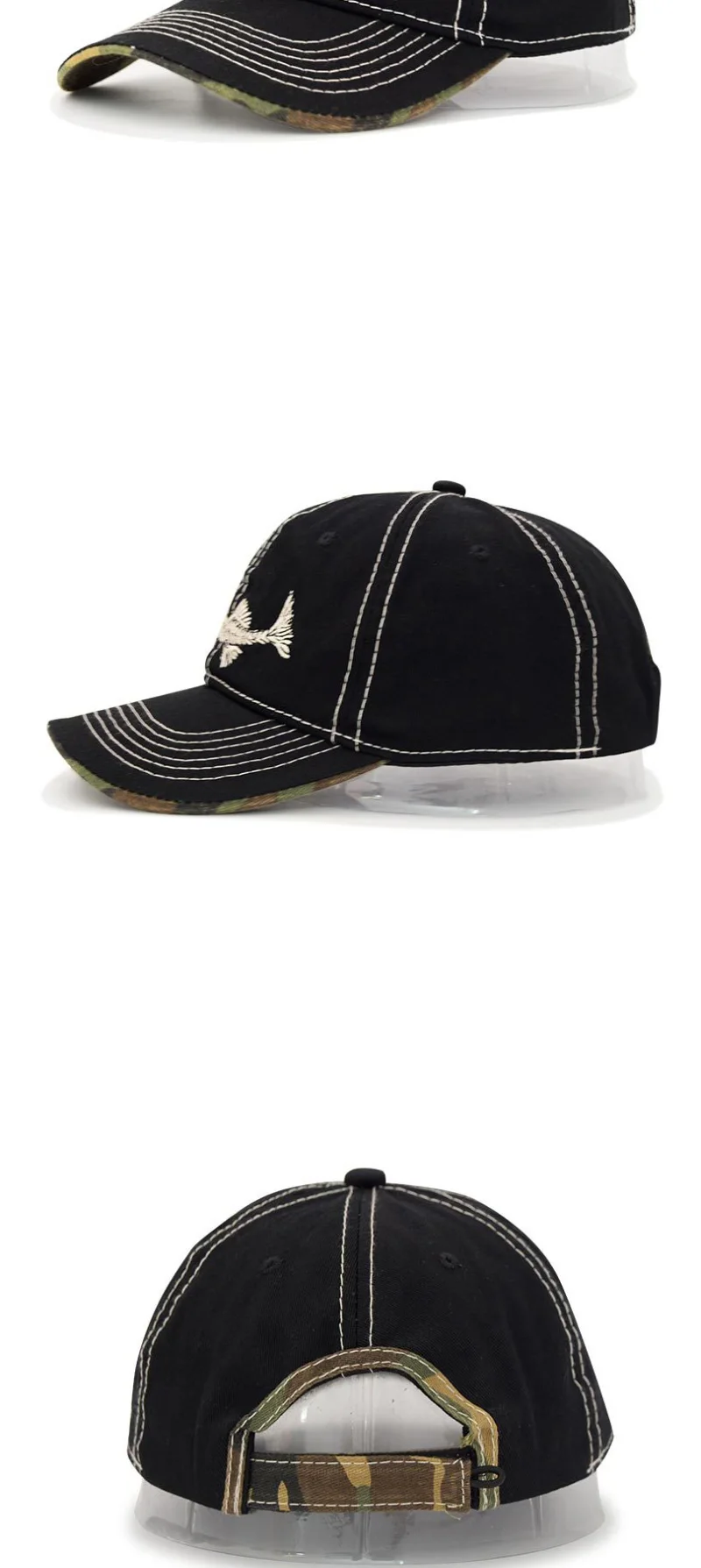Рыбья кость Для Мужчин's Бейсбол Кепки Для женщин Snapback Рыбацкая шляпа c вышивкой, для отца пижамный комплект с рисунком «человека Кепка-тракер в армейском стиле летние Фишер бренд Для мужчин Кепки