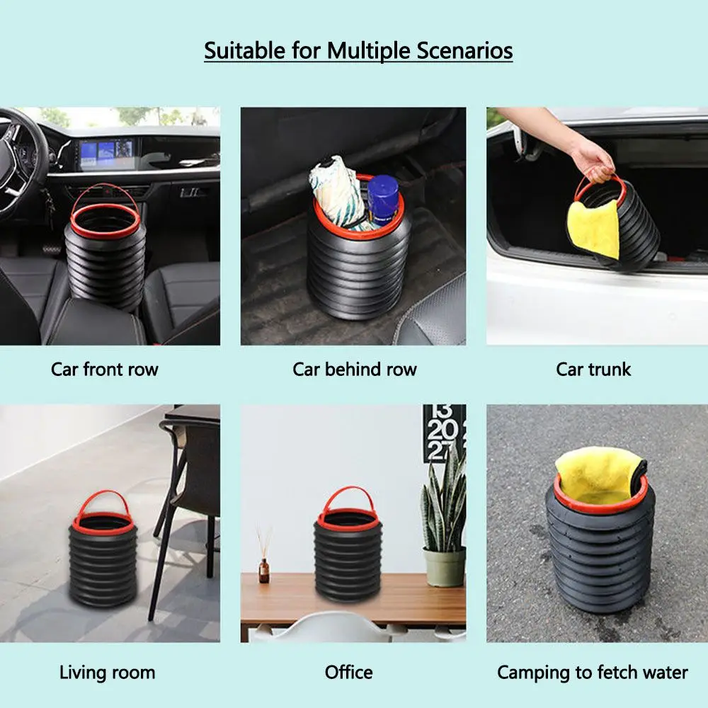 

Waterproof Hanging Garbage Bin with Odor Blocking,Universal Traveling Portable Collapsible Pop up Leak Proof Car Trash Can