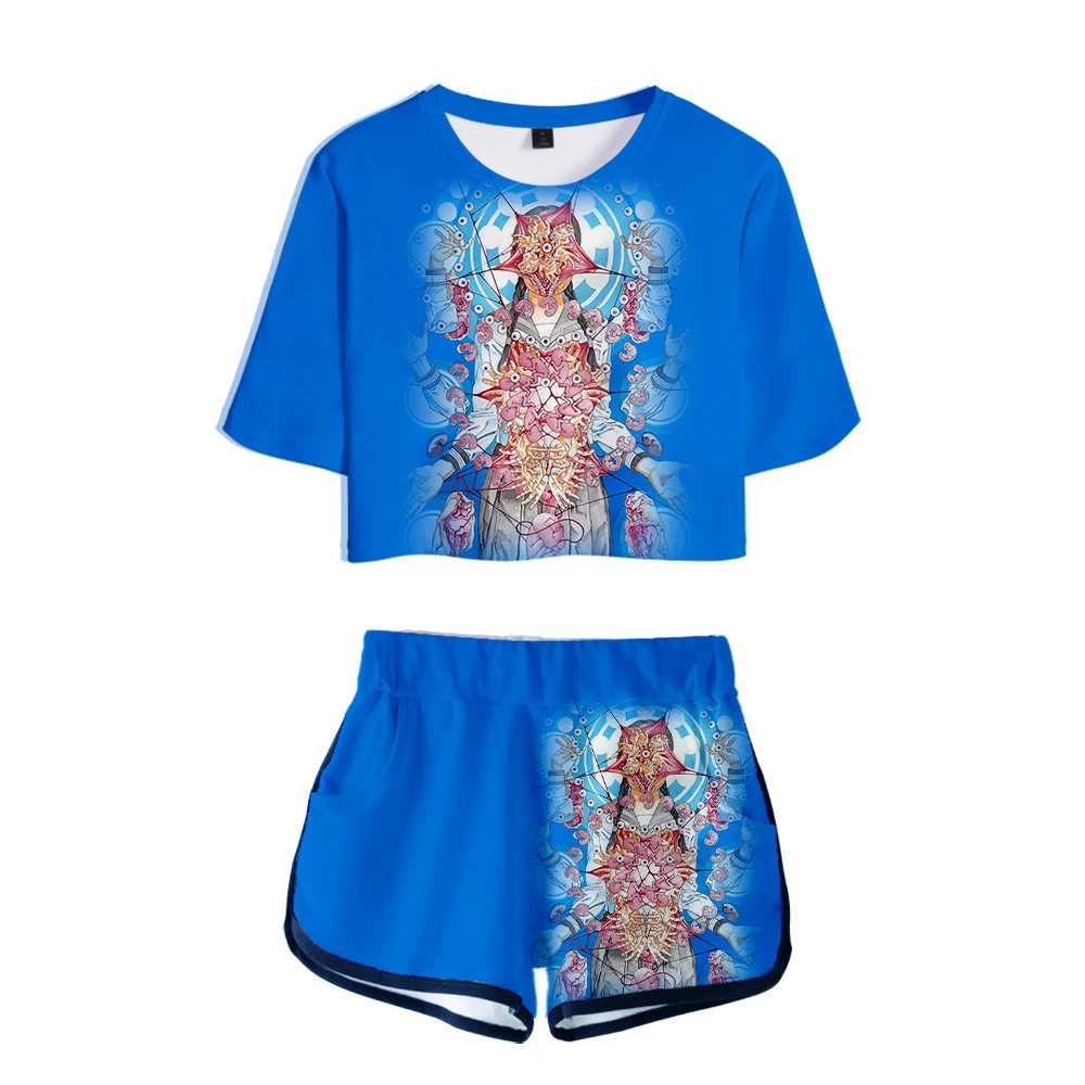 

2021 T-shirt Fashion shintaro kago 3D Print Two Pieces Sets Women Casual T-Shirt+Shorts Clothes 1