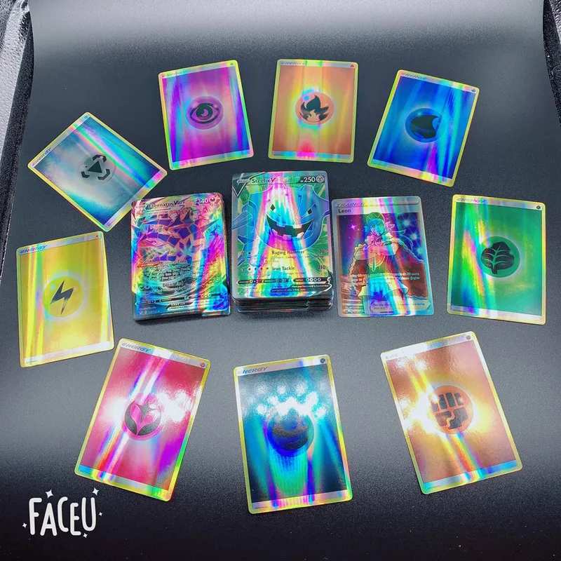 Juego de cartas hologr&aacute;ficas Vmax GX Mega Tag para ni&ntilde;os, Cartas coleccionables de energ&iacute;a, versi&oacute;n en ingl&eacute;s, regalo, novedad de 2021-2