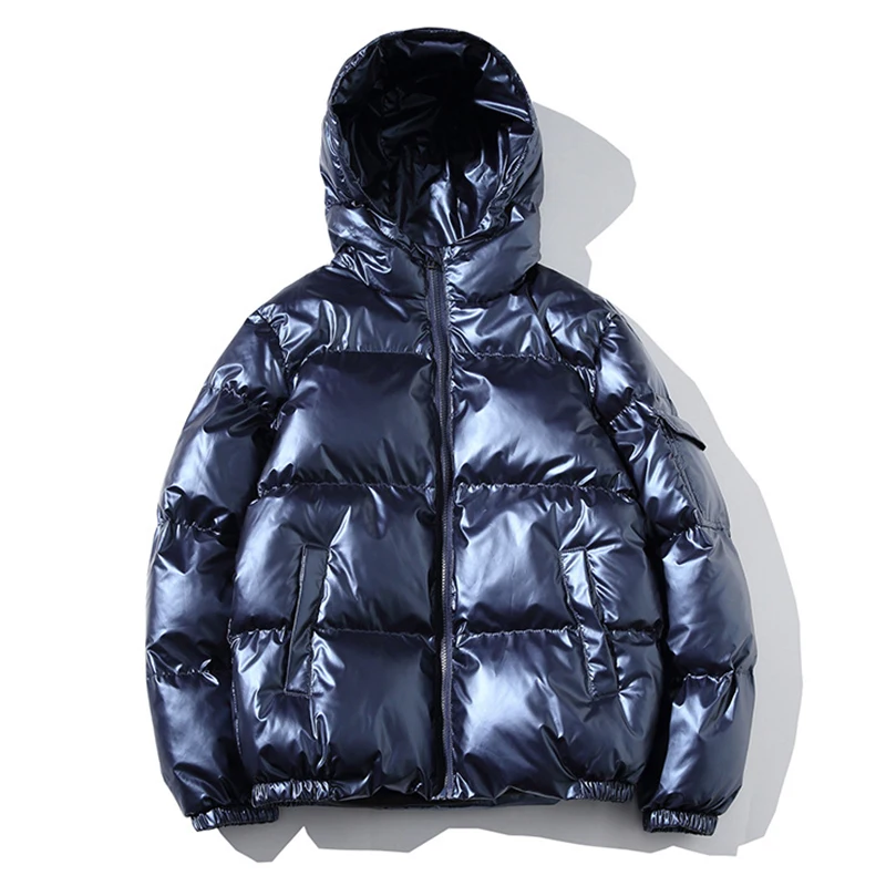 Royal Blue Женский пуховик зимний глянцевый Серебряный/черный/золотой/синий плюс размер с капюшоном парка верхняя одежда пуховые стеганые пальто женские - Цвет: Royal Blue