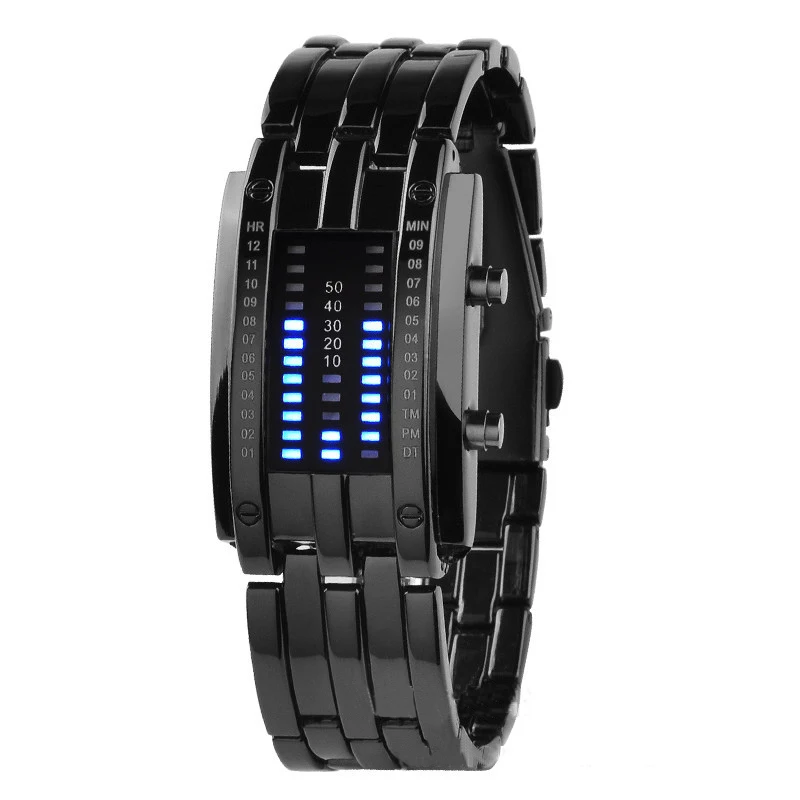 

Binary LED Digital Wrist Band Matching Watch for Couple Fashion Creative FEA889