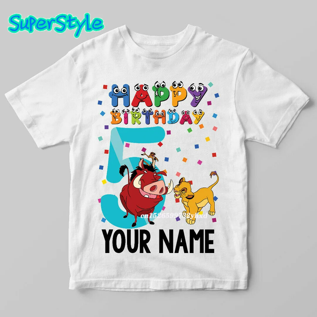 Рубашки для мальчиков и девочек с цифрами 1 12 2021 смешная футболка симбой на день