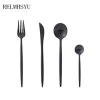 relmhsyu three color 304 stainless steel cutlery dinner dessert main meal coffee spoon western steak tableware