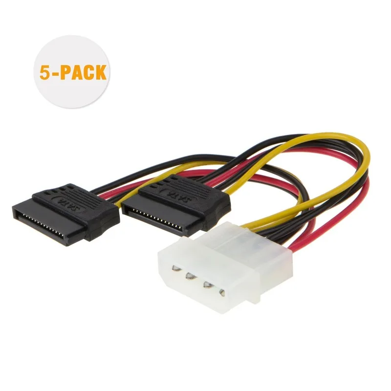Molex to SATA [5 Упаковка] 4 дюймовый контактный адаптер питания 2X SATA| |