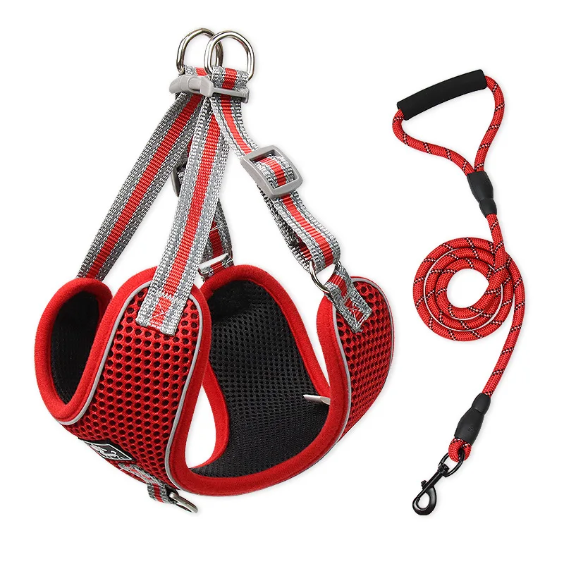

Winter Dog Harness Vest Nylon Adjustable Breathable Pet Harness And Leash Set For Small Medium Large Dog Safety Walking Training