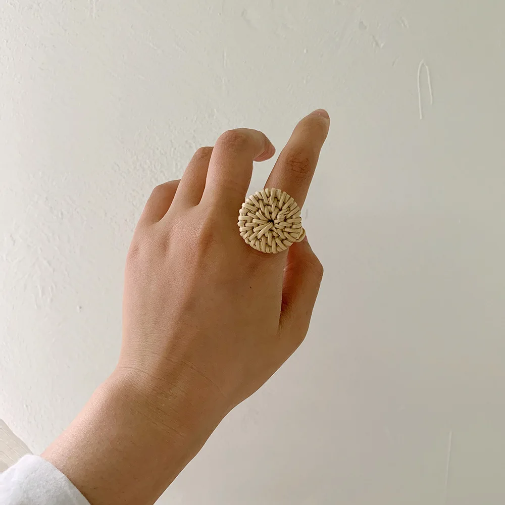 Корейский Новый дизайн ручной тканый Ротанг Кольцо праздник Пляж соломенное