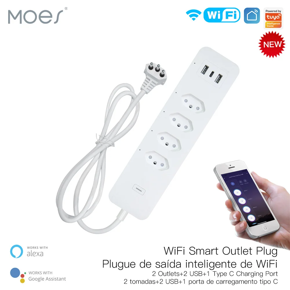 

Смарт-удлинитель с поддержкой Wi-Fi, USB Type C и голосовым управлением