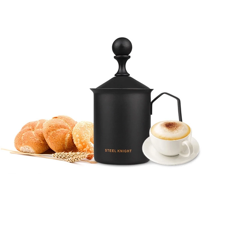 

17 OZ Manual Milk Frother Milk Creamer Hand Pump Frother Cappuccino Latte Coffee Foam Pitcher (500Ml)