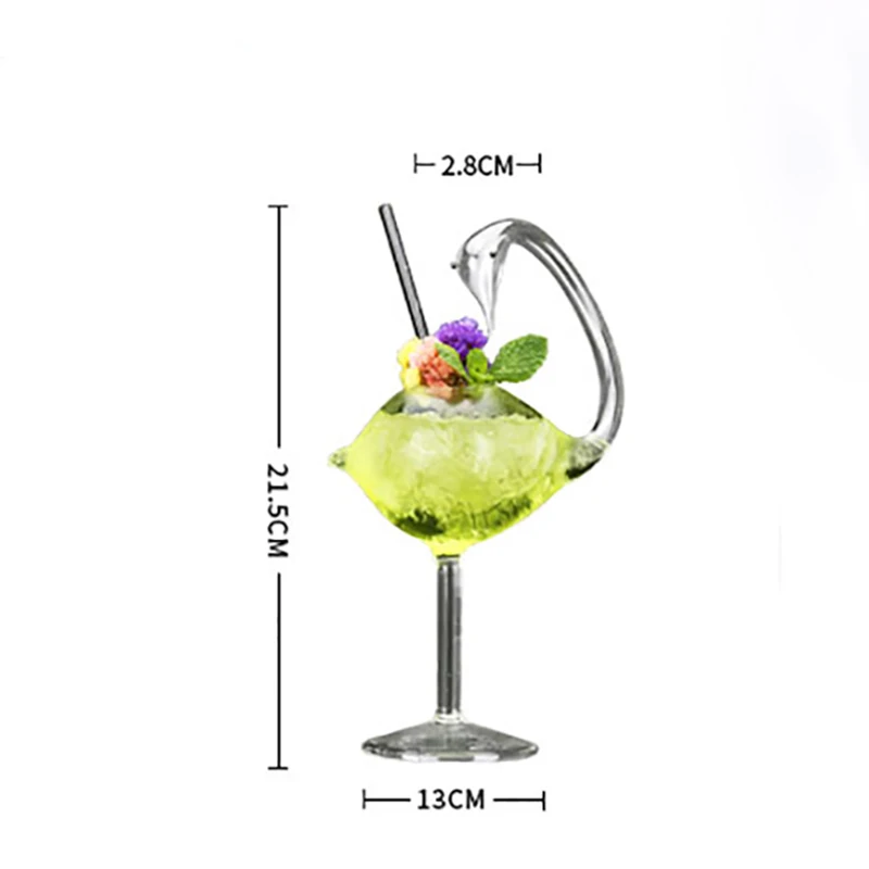 

Lead-Free Crystal Cocktail Glasses Swan Shape Wine Glasses Beer Juice Drink Cup