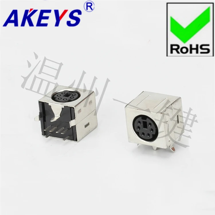 

5PCS MDC-6-19 square keyboard plug DIN socket S terminal full package 6-pin six-core socket mother head