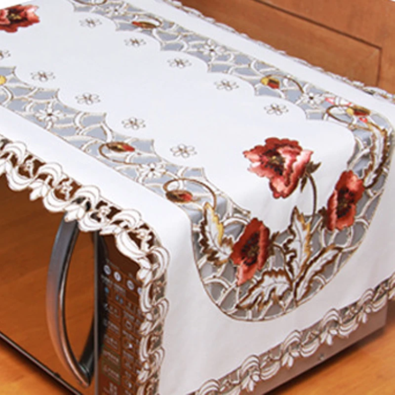 

Rectangle Vintage Embroidered Lace Tablecloth Floral Table Cloth Mat Wedding Party Decor Embroidered Tablecloth For Home Decor