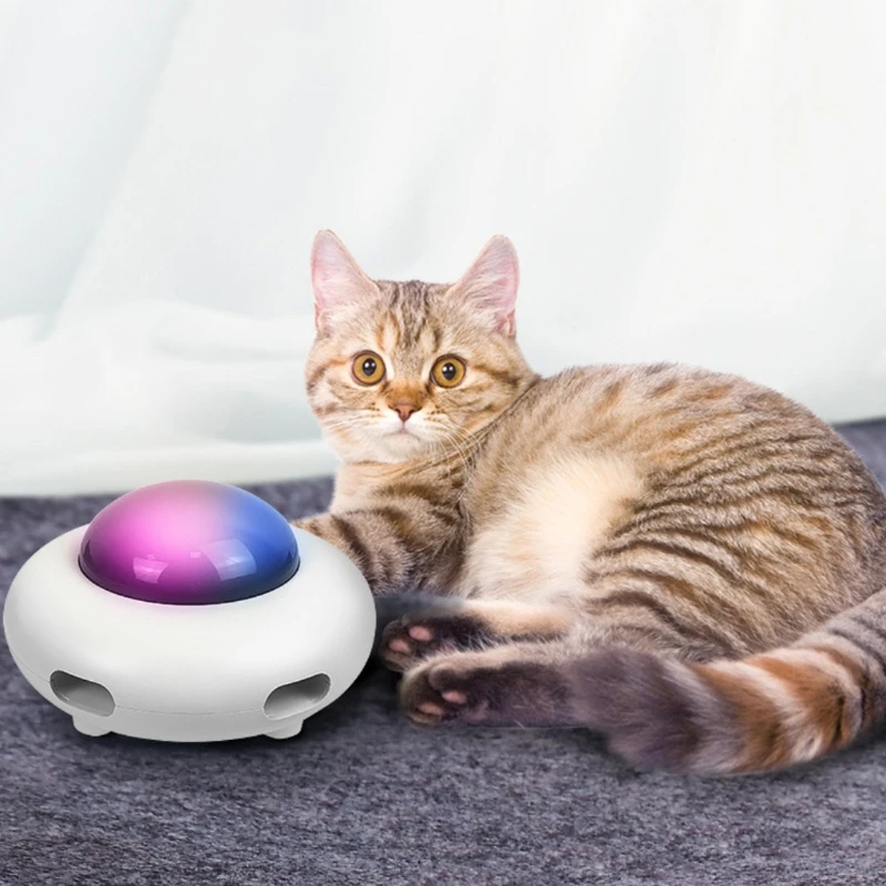 

2021 New Smart Teasing Stick Pet Interactive Gifts Game Spinning Turntable Automatic Cleaning Kitten Hair Electric Cat Toy