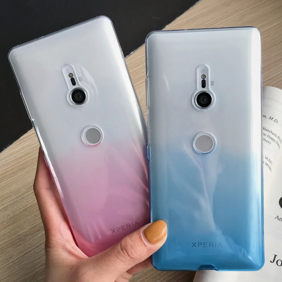 Градиентный чехол для Sony Xperia XZ3 XZ XZ1 XZ2 XZ4 Compact Z5 Cover TPU силиконовый мягкий телефона X