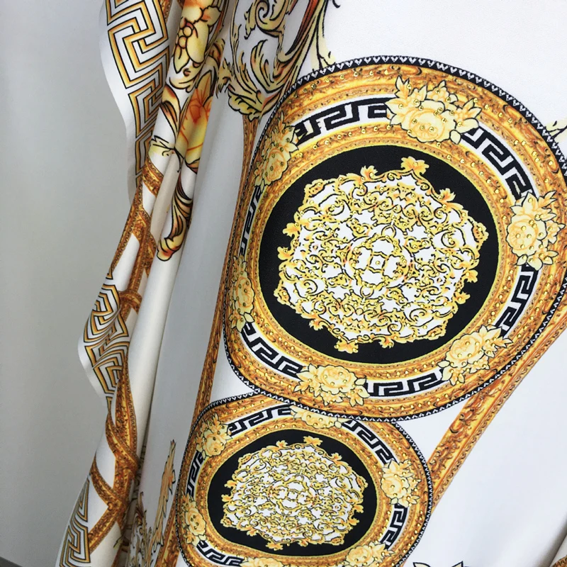 

2021 Woman dress Lotus Leaf Digital Print Maxi Dress Spring and summer retro style African ladies loose V-neck dress