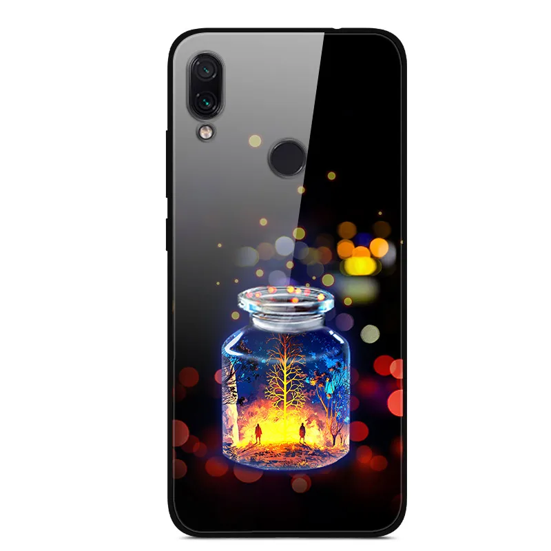 58 Для Xiaomi Redmi 7 Чехол из закаленного стекла твердая задняя крышка для Xiaomi Redmi Note 7 чехлы для телефонов силикон бампер Coque на Redmi7 Note7 - Цвет: 58