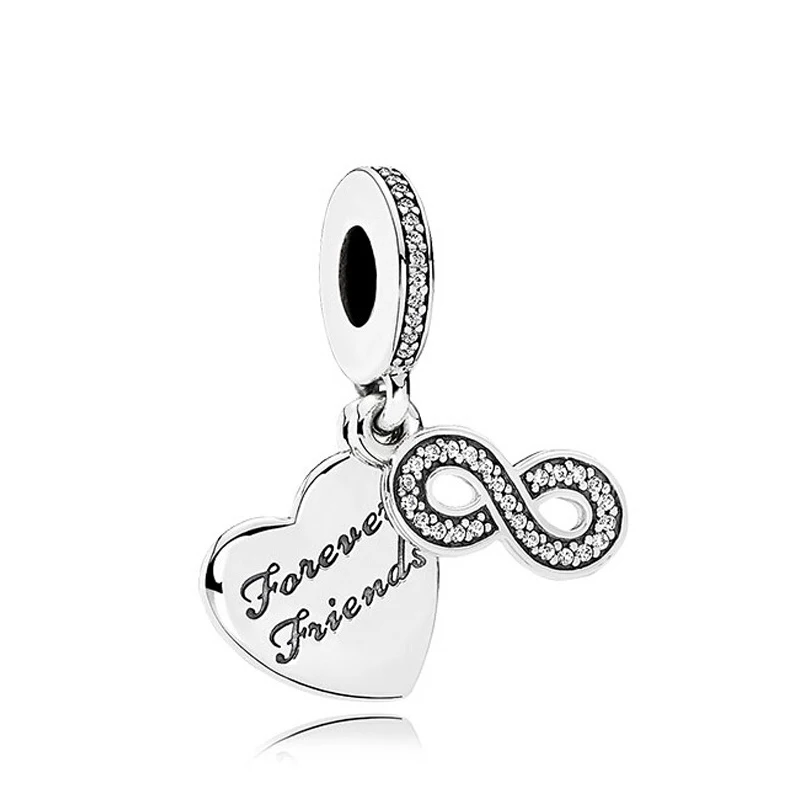 Подходит к оригинальному пану амулеты браслет с сердечком и цифрой 8 подвески