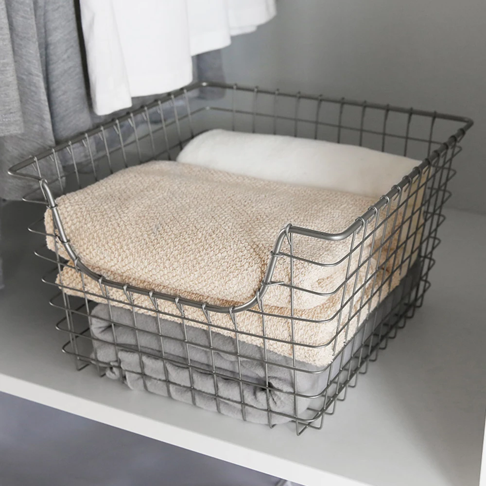 Корзина для хранения из углеродистой стали контейнер кладовой металлической