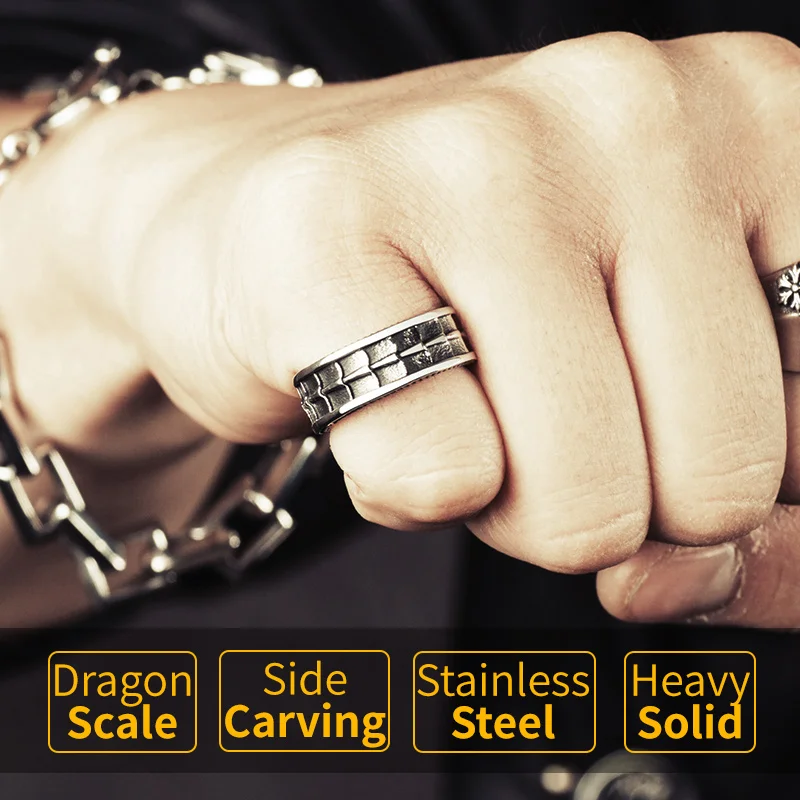 Винтажные кольца с драконом для мужчин модные украшения из нержавеющей стали в