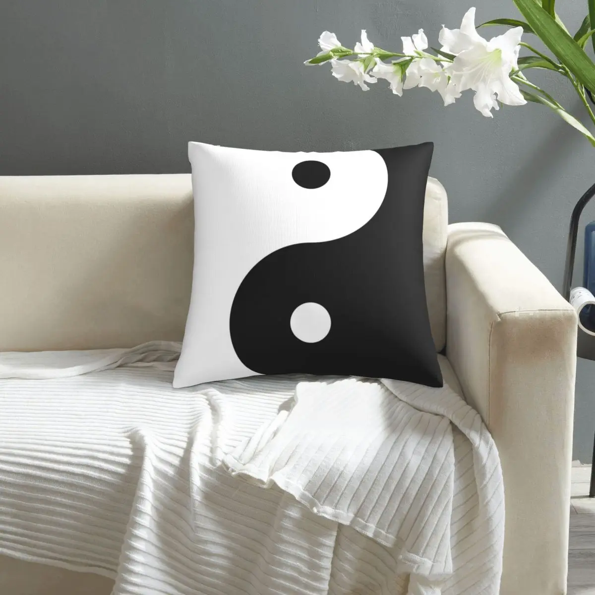 

Yin Yang pillowcase printed cushion cover sofa waist pillow pillow cover