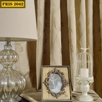 three dimensional leaf jacquard curtain fabric plain simple shading finished curtains for living dining room bedroom