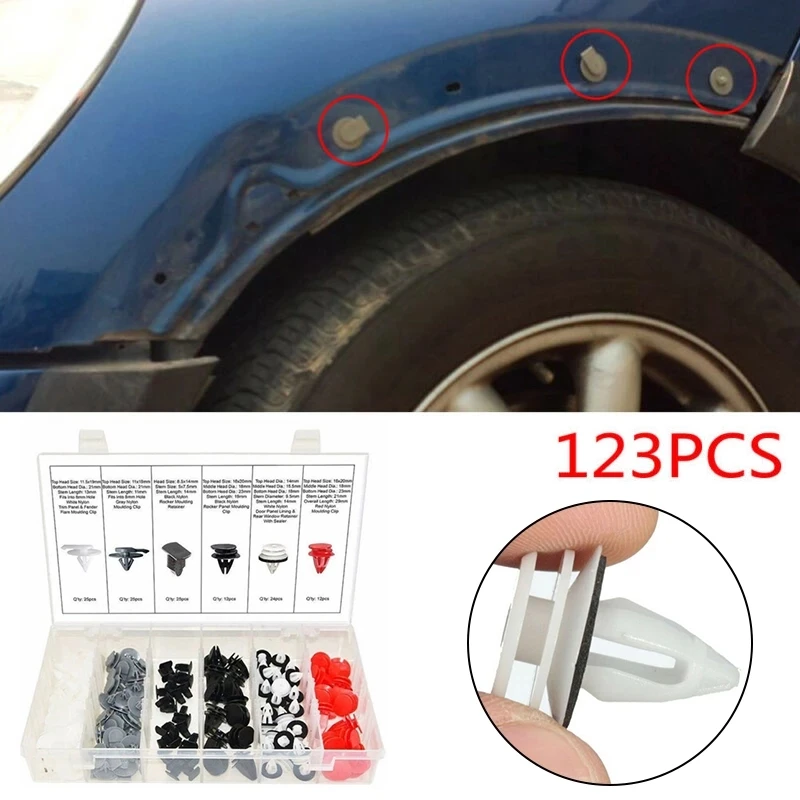 

123PCS Car Clips For BMW For Mini-Cooper R50 R52 R56 R53 Truck Wheel Arch Trim Bumper Side Door Clip Interior Exterior