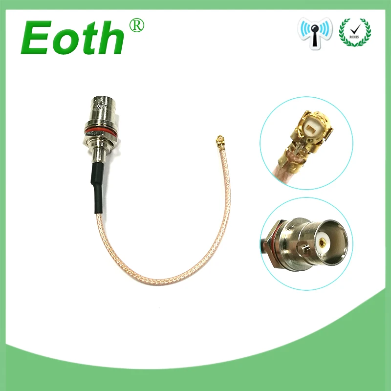 EOTH N type Female Connector Bulkhead O-ring solder For RG405 .086