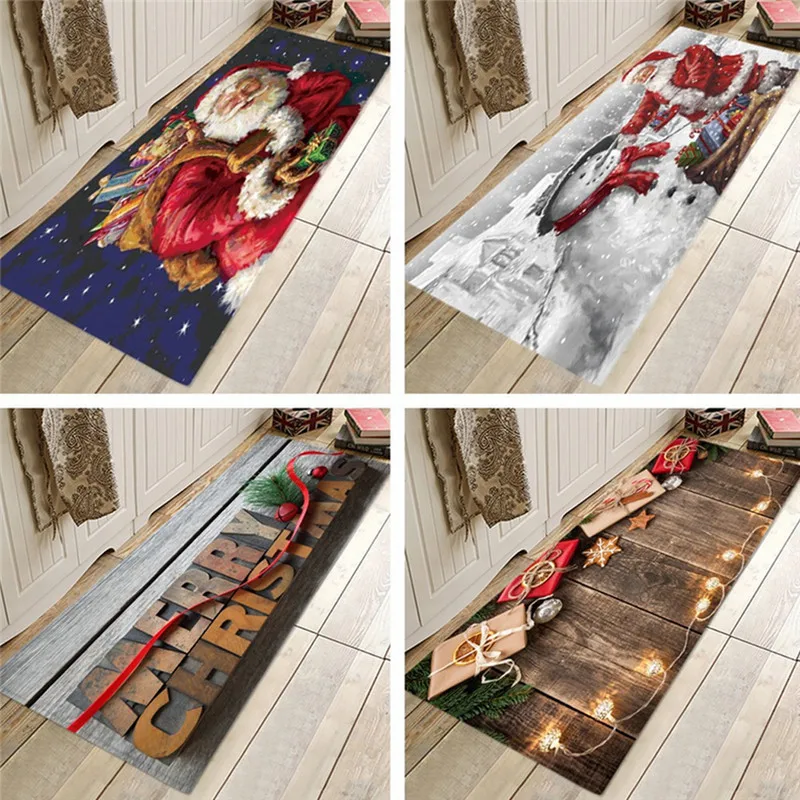Водонепроницаемый Рождественский нескользящий дверной коврик напольный для
