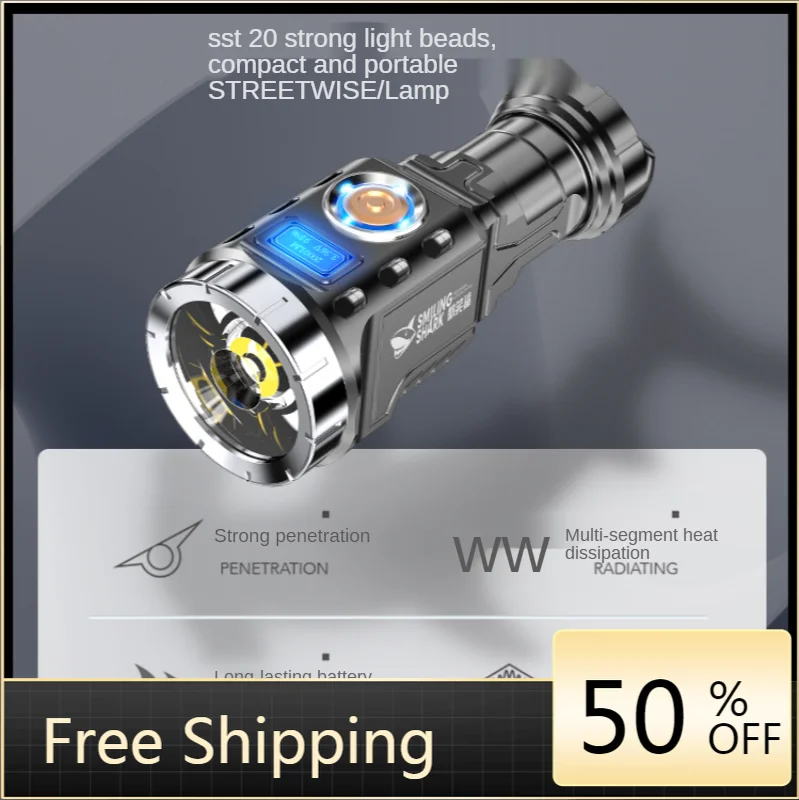 

Миниатюрный мощный фонарик для кемпинга, светодиодная лампочка для дайвинга, фонарик, лампа, перезаряжаемый фонарик, уличное освещение AG50SD