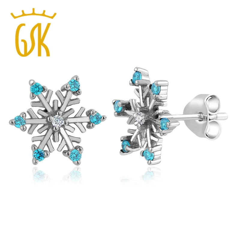 Женские серьги снежинки из стерлингового серебра 925 пробы с натуральным алмазным