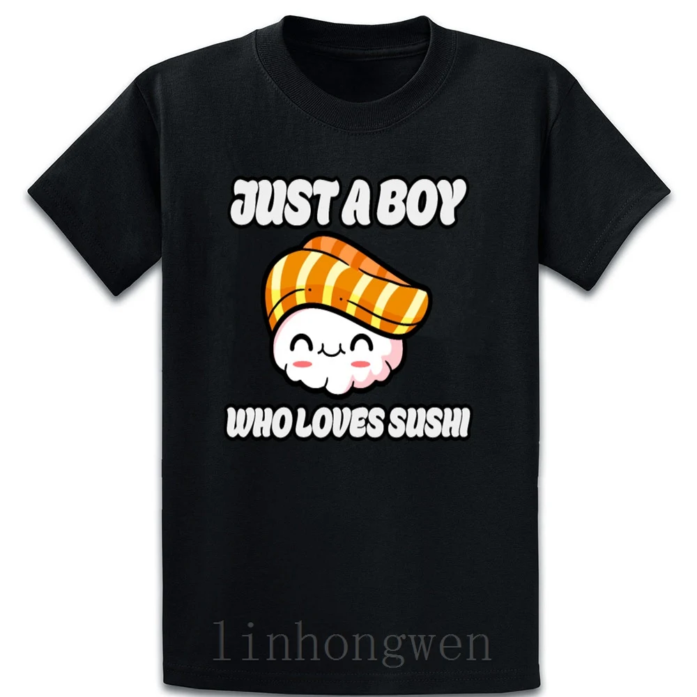 Просто мальчик который любит суши аниме Kawaii Маки футболка хлопок Семья