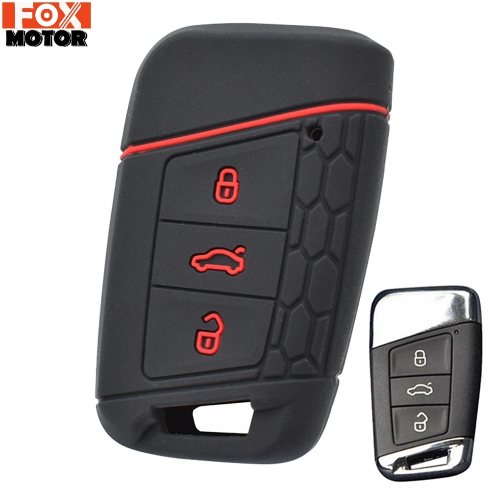 Для VW PASSAT B8 для Skoda Superb Kodiaq A7 Силикон Remote Key Case Fob Shell Обложка куртка Кожа