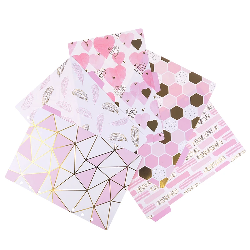 

5pcs/set Creative A5 6hole Hand Account Index Lable Filler For Binders Notebook Separate Page Separation Sheet