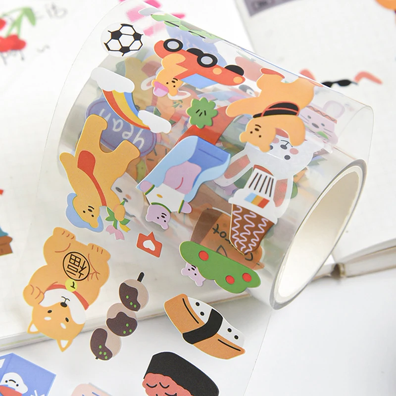 

Cute Animals Travel Tape Decorative Adhesive Tape Decoration DIY Scrapbooking Sticker Label Stationery For Decoration Gift